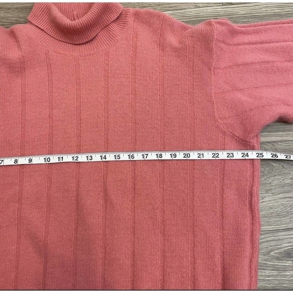Montrer Italian Wool Angora Dusty Pink Knit Pullover Turtleneck Sweater - Picture 11 of 14